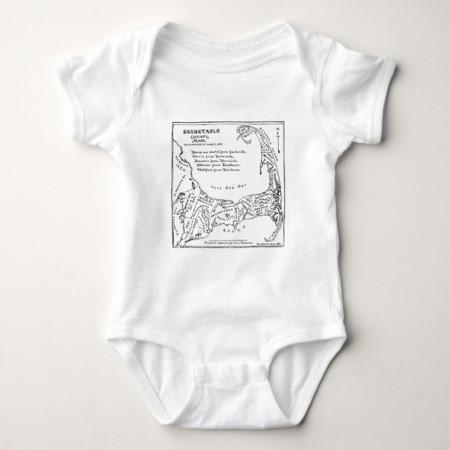 Vintage Map of Cape Cod (1890) Baby Bodysuit (Front)