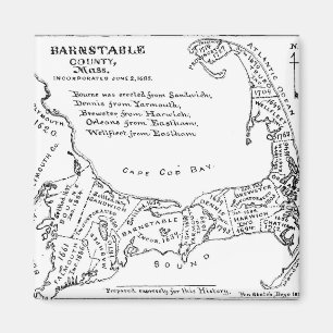 Vintage Map of Cape Cod (1890) Magnet