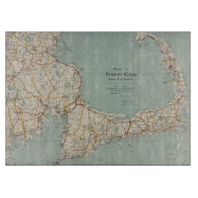 Vintage Map of Cape Cod (1917) Cutting Board (Front)