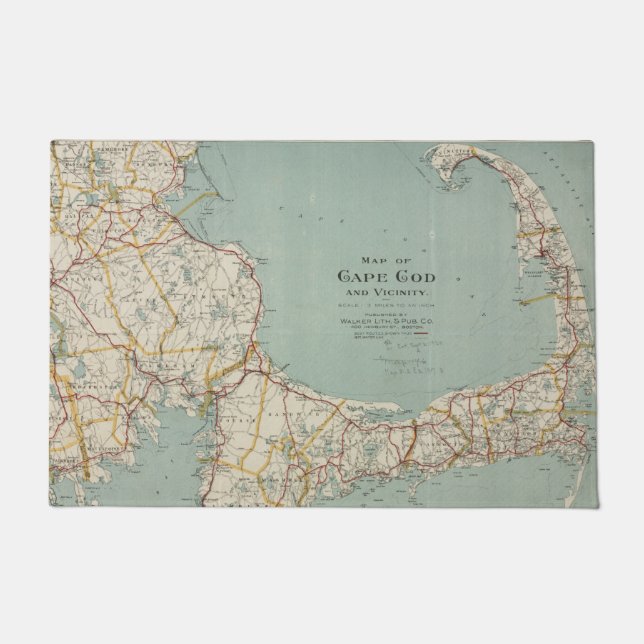 Vintage Map of Cape Cod (1917) Doormat (Front)