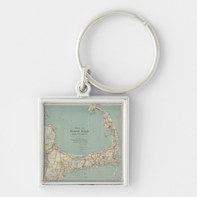 Vintage Map of Cape Cod (1917) Keychain (Front)