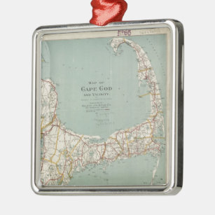 Vintage Map of Cape Cod (1917) Metal Ornament