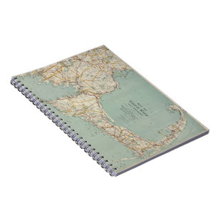 Vintage Map of Cape Cod (1917) Notebook