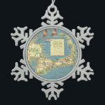 Vintage Map of Cape Cod (1940) Snowflake Pewter Christmas Ornament<br><div class="desc">This is a vintage map of Cape Cod produced in 1940.</div>