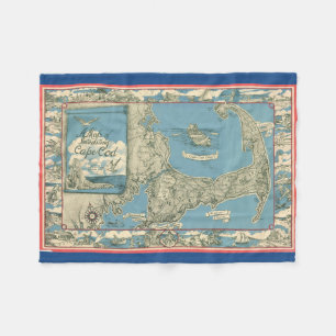 Vintage Map of Cape Cod (1945) Fleece Blanket