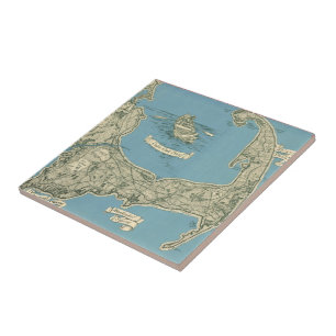 Vintage Map of Cape Cod (1945) Tile