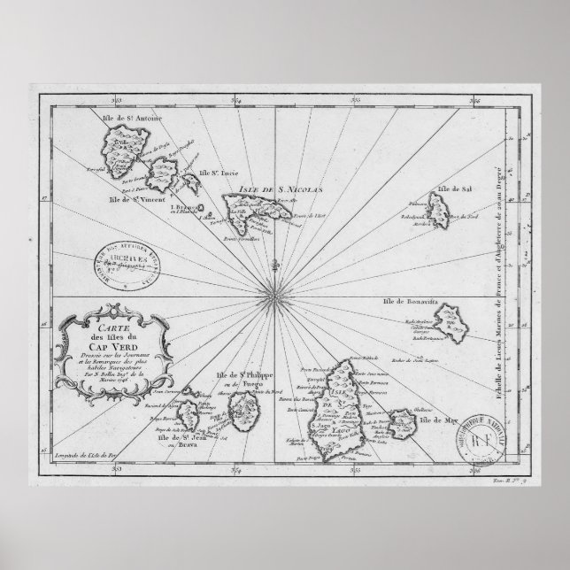 Vintage Map of Cape Verde (1746) Poster (Front)