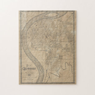 Vintage Map of Chattanooga TN (1885) Jigsaw Puzzle