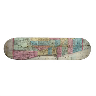 Vintage Map of Chicago (1869) Skateboard