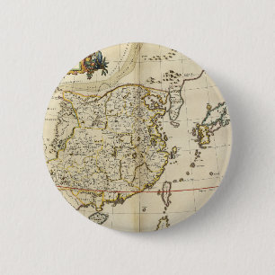 Vintage Map of China   1662 2 Inch Round Button