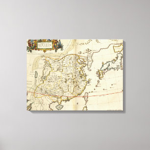 Vintage Map of China   1662 Canvas Print