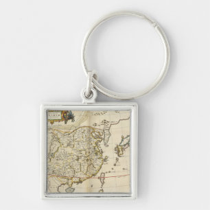 Vintage Map of China 1662 Keychain