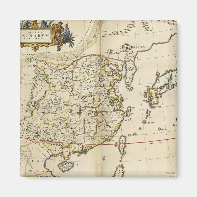 Vintage Map of China | 1662 Magnet (Front)