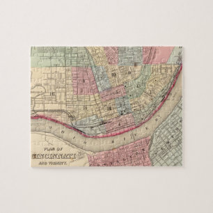Vintage Map of Cincinnati (1780) Jigsaw Puzzle