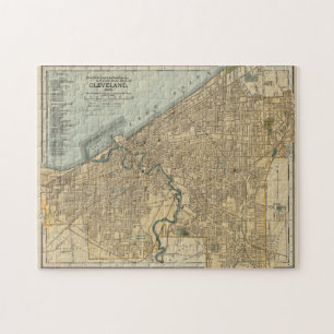 Vintage Map of Cleveland OH (1894) Jigsaw Puzzle