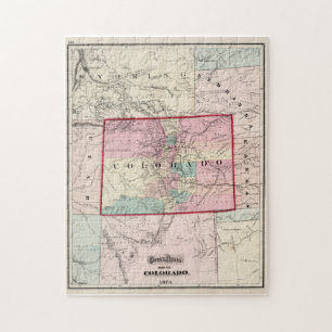 Vintage Map of Colorado (1873) Jigsaw Puzzle