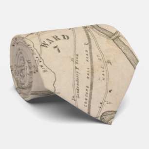 Vintage Map of Concord NH (1855) Tie