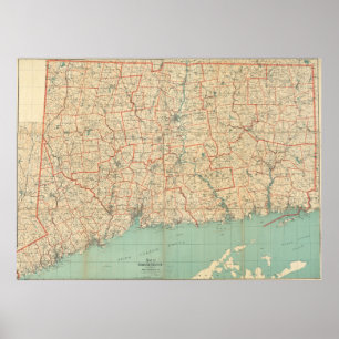 Vintage Map of Connecticut (1823) Poster