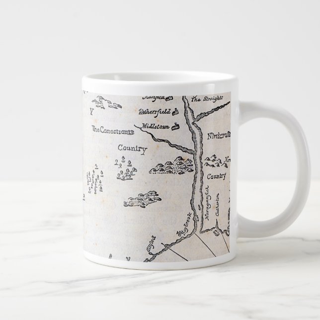 Vintage Map of Connecticut Large Coffee Mug (Right)