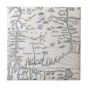 Vintage Map of Connecticut Tile