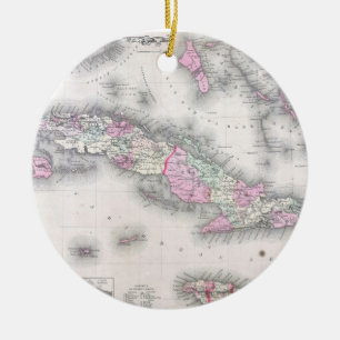 Vintage Map of Cuba (1861) Ceramic Ornament