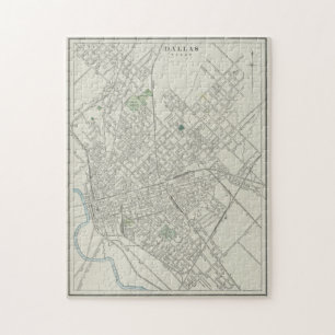 Vintage Map of Dallas Texas (1901) Jigsaw Puzzle