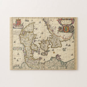 Vintage Map of Denmark (1690) Jigsaw Puzzle