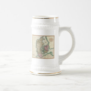 Vintage Map of Denmark (1801) Beer Stein