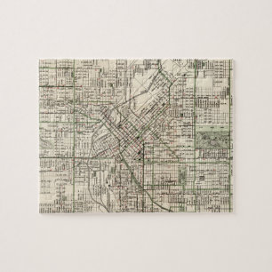 Vintage Map of Denver Colorado (1920) Jigsaw Puzzle