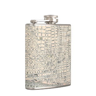 Vintage Map of Detroit (1895) Hip Flask