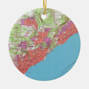 Vintage Map of Duluth Minnesota (1953) Ceramic Ornament