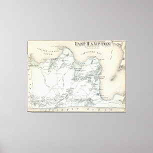 Vintage Map of East Hampton New York (1873) Canvas Print