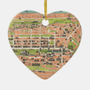 Vintage Map of Edinburgh Scotland (1935) Ceramic Ornament