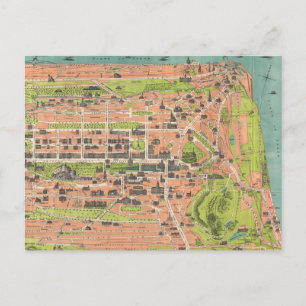 Vintage Map of Edinburgh Scotland (1935) Postcard