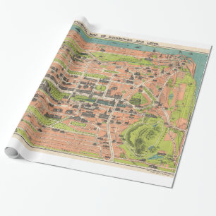 Vintage Map of Edinburgh Scotland (1935) Wrapping Paper