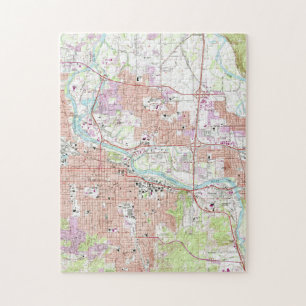 Vintage Map of Eugene Oregon (1967) Jigsaw Puzzle