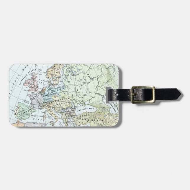 Vintage Map of Europe (1899) Luggage Tag (Front Horizontal)