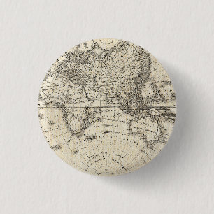 Vintage Map Of Europe and Asia 1 Inch Round Button