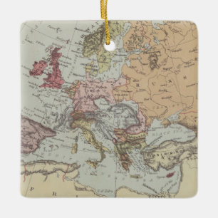 Vintage Map of Europe Ceramic Ornament