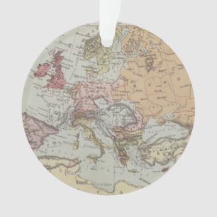Vintage Map of Europe Ornament