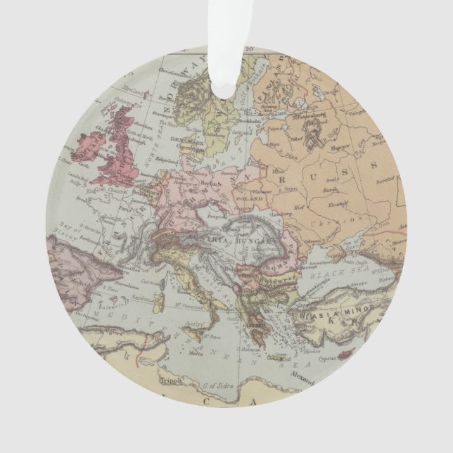 Vintage Map of Europe Ornament (Front)