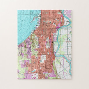 Vintage Map of Everett Washington (1953) Jigsaw Puzzle
