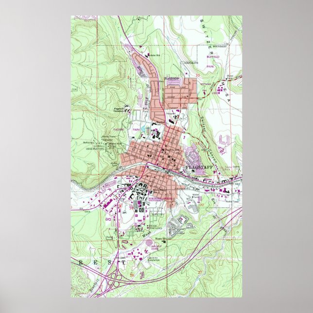 Vintage Map of Flagstaff Arizona (1962) Poster (Front)