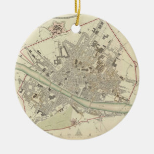 Vintage Map of Florence Italy (1835) Ceramic Ornament