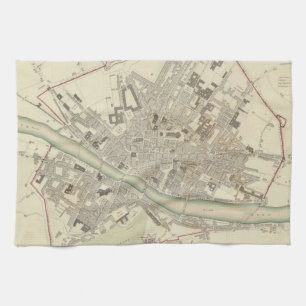 Vintage Map of Florence Italy (1835) Kitchen Towel