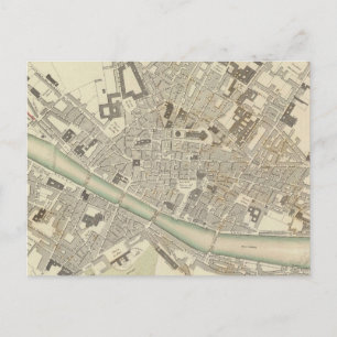 Vintage Map of Florence Italy (1835) Postcard