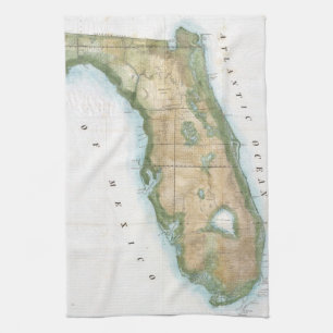 Vintage Map of Florida (1848) Kitchen Towel