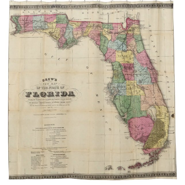 Vintage Map of Florida (1870) (Front)
