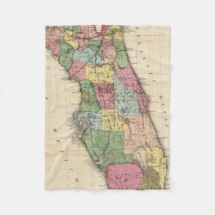 Vintage Map of Florida (1870) Fleece Blanket