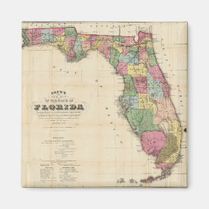 Vintage Map of Florida (1870) Magnet